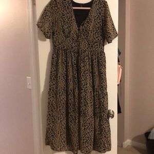Midi cheetah print dress
